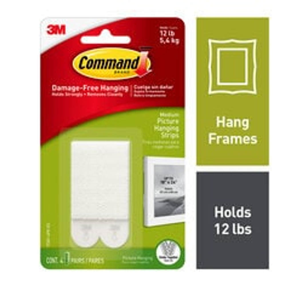 Command 10 lb White Picture Hanging Strips 17201-4PK-ES, 4 Pairs