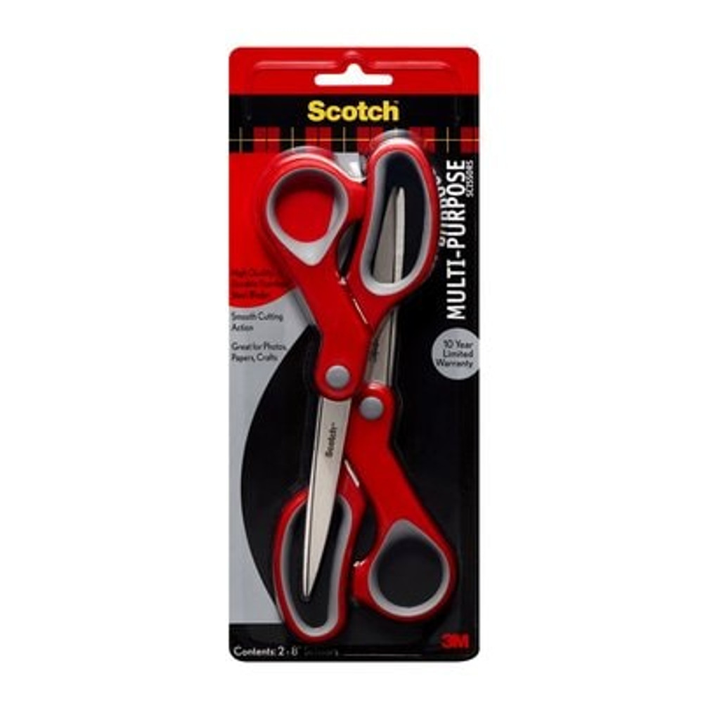 Scotch Multi-Purpose Scissor 1428-2, 8 in, 2-Pack