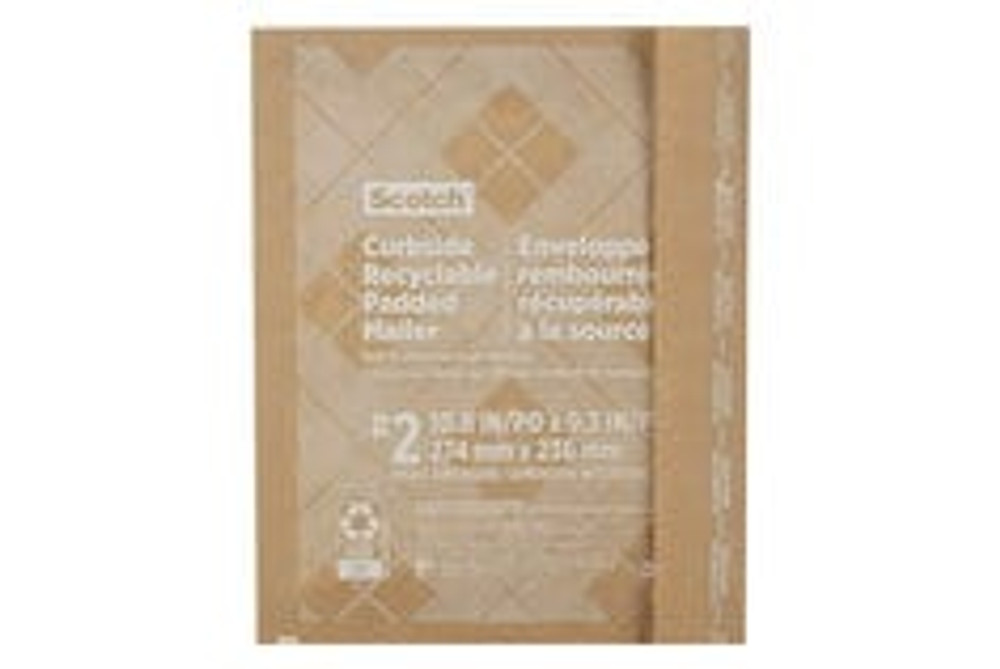 Scotch Curbside Recyclable Padded Mailer CR-2-1, 10.5 in x 9 in (266 mm x 228 mm), Size 2
