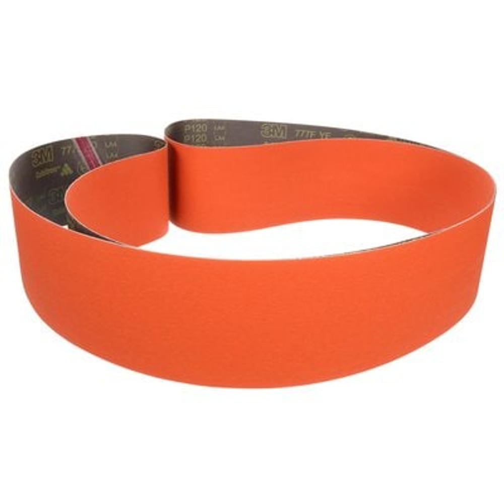 3M Cloth Belt 777F, 80 YF-weight, 6 in x 202 in, Film-lok, Single-flex