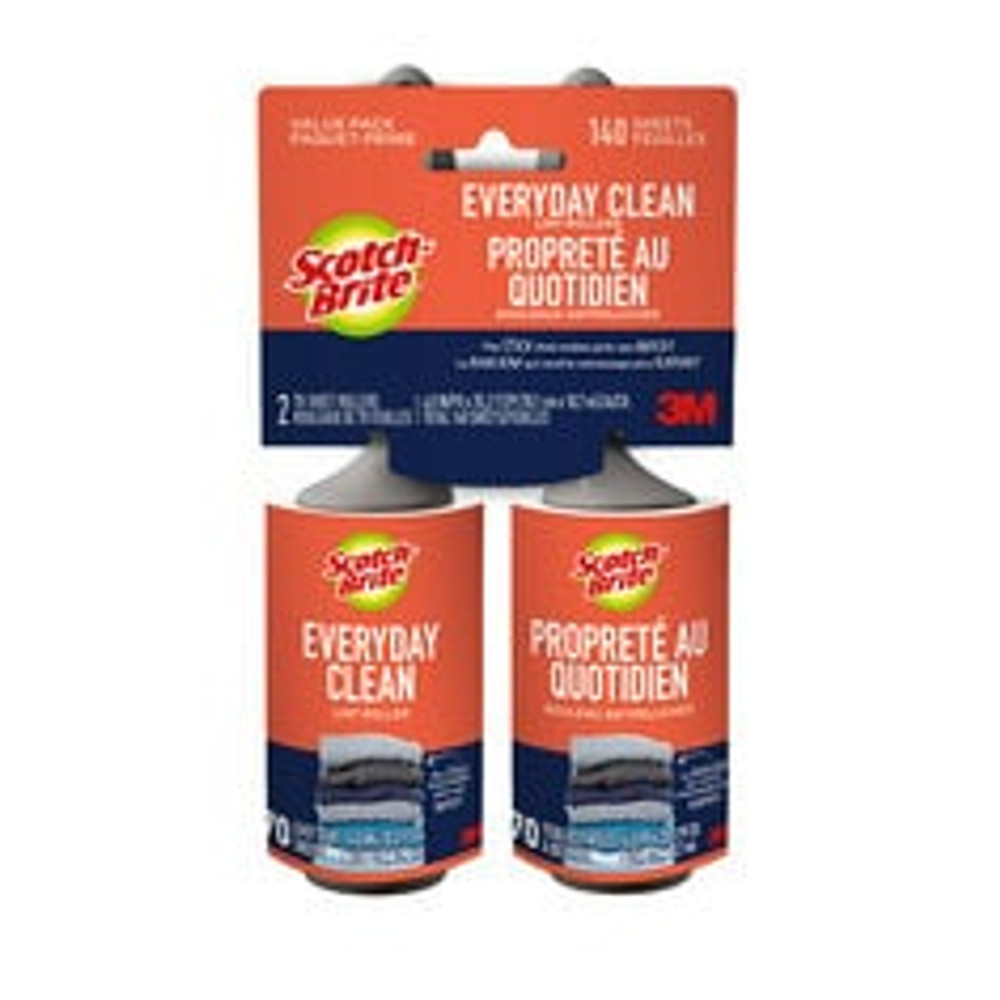 Scotch-Brite Everyday Clean Lint Roller 836RS-70TP, 4.0 in x 35.2 ft (10.1 cm x 10.7 m), 4/2