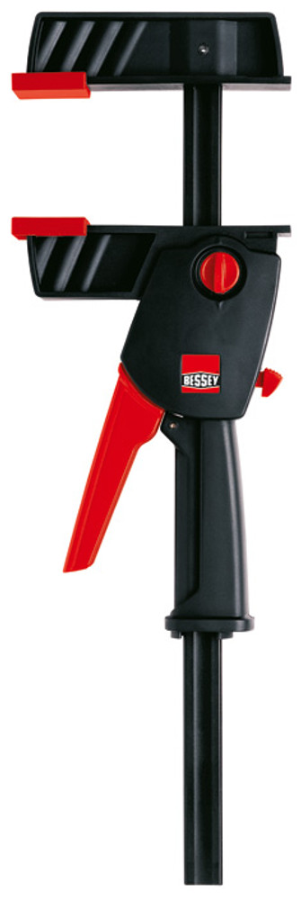 The BESSEY DuoKlamp is a very handy light duty clamp that can be operated with a single hand, leaving the other hand free to support the work piece until it is firmly clamped. If you need to push something apart, maintain a specific gap or position, the DuoKlamp can be reversed with a simple twist of a dial. Jaws are designed to resist flex & are capable of creating up to 260 lbs of clamping force. BESSEY. Simply better.