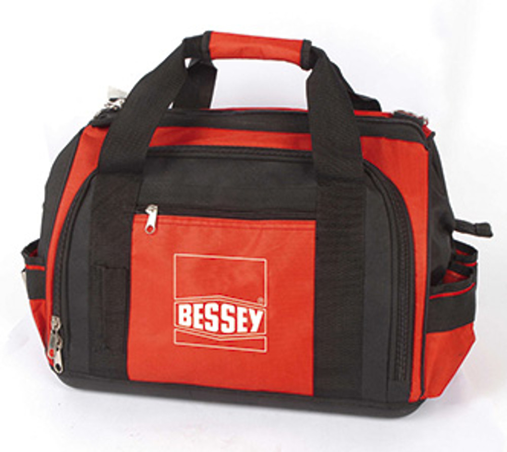 The Bessey tool bag is great for the on the go tradesman, with sturdy handles, shoulder strap & many zippered compartments. It has two removeable pocketed inserts, and each one has its own shoulder strap for job site convenience. BESSEY. Simply better.