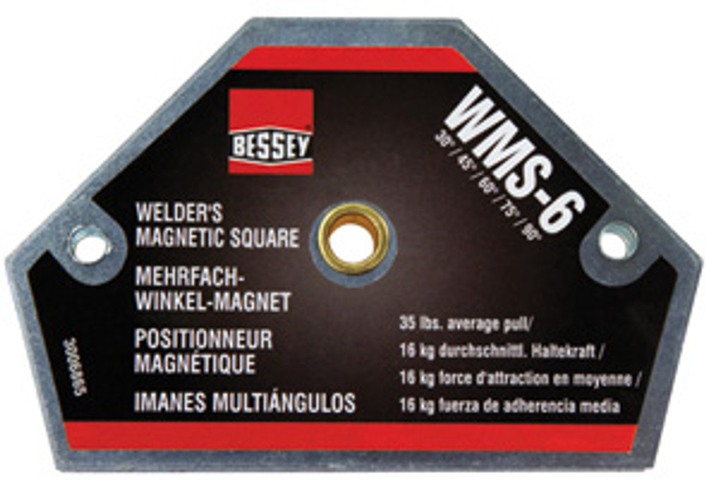When getting ready to weld two pieces of steel together a good magnetic square is like having a third hand. For a fast & simple set-up these high quality ferrite magnets hold work at pre-set angles of 45, 90 and 135 degrees, or can be linked together to form any angle you need. BESSEY. Simply better.