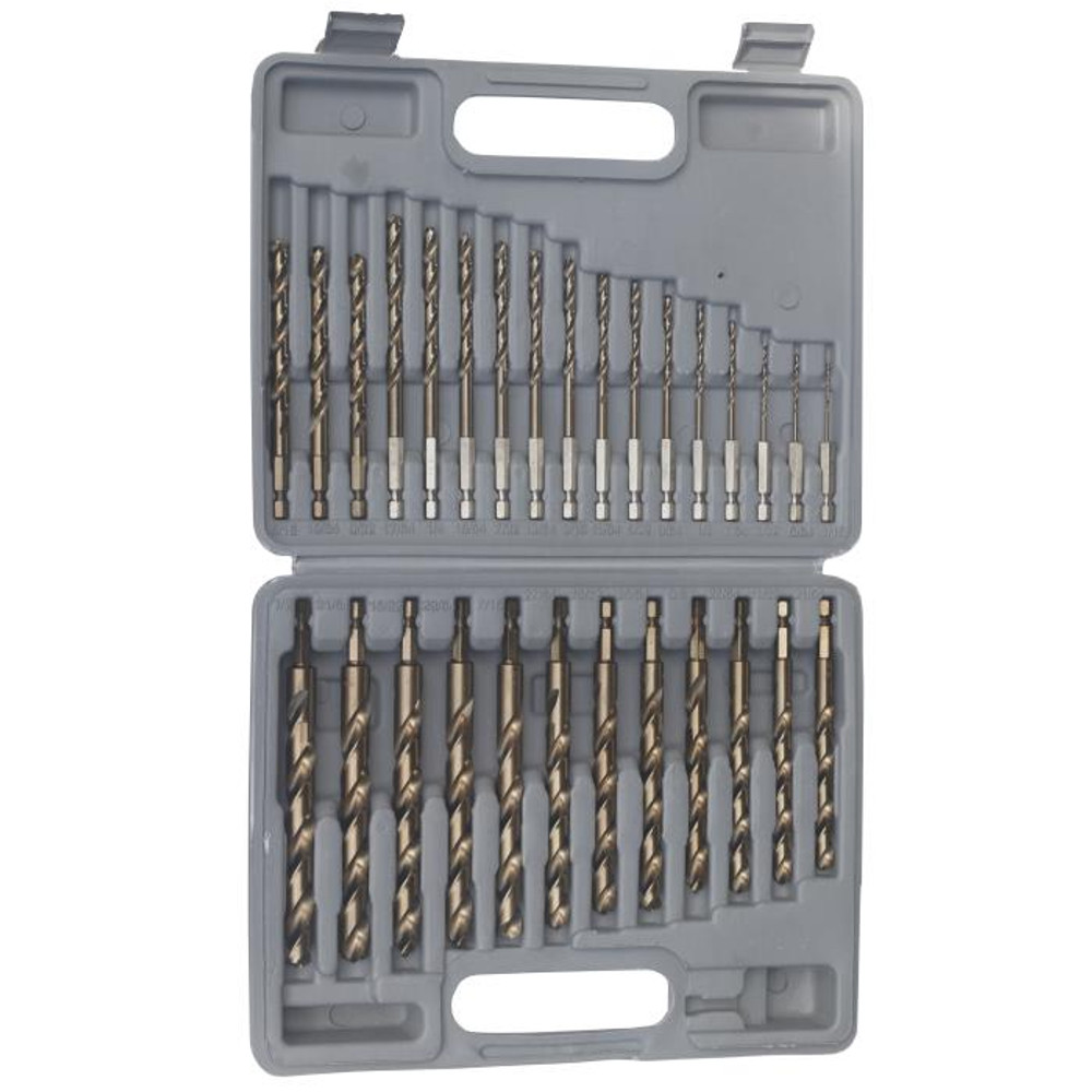 29 Piece Cobalt Hex Shank Drill Set