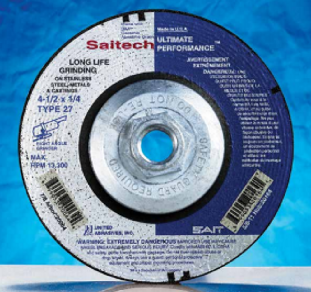 1/4" Grinding Wheels-Type 27,Saitech Ultimate Performance Premium Performance,  5/8"-11 Super-Lock Hub 20089