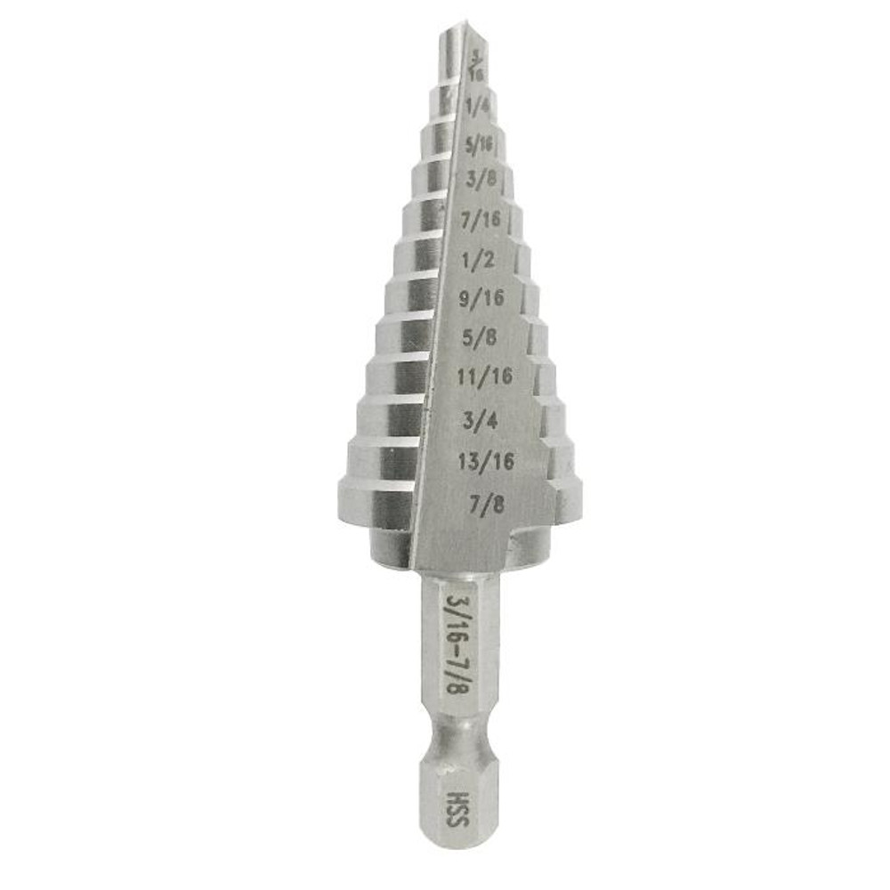 #2 High Speed Steel  Quick Change Hex Shank Step Drill Bit (3/16" - 1/2" By 1/16")