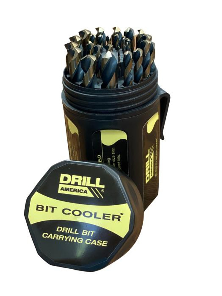 29 Piece 3-Flat Black And Gold Contractor Drill Set In Round Case
