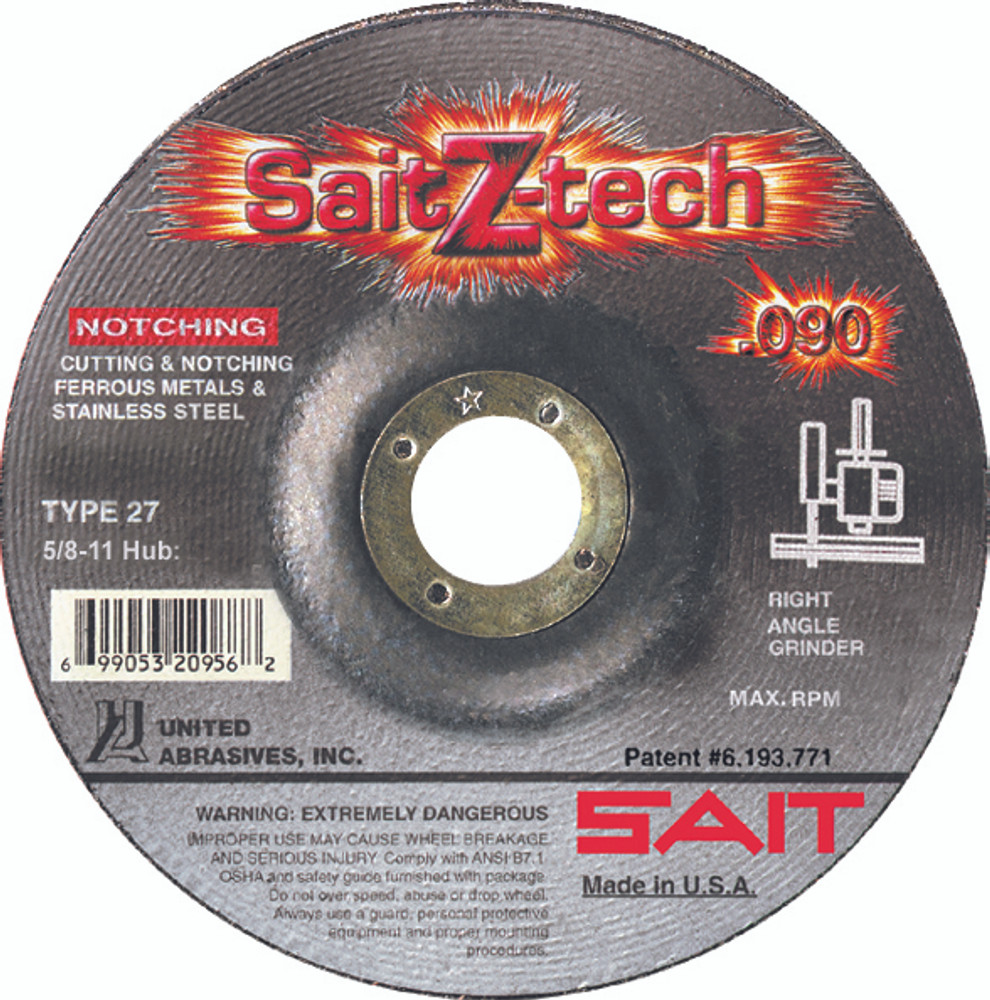 .090" Cutting & Notching Type 27/Type 42,Z-Tech High Performance,  5/8"-11 Hub 20954