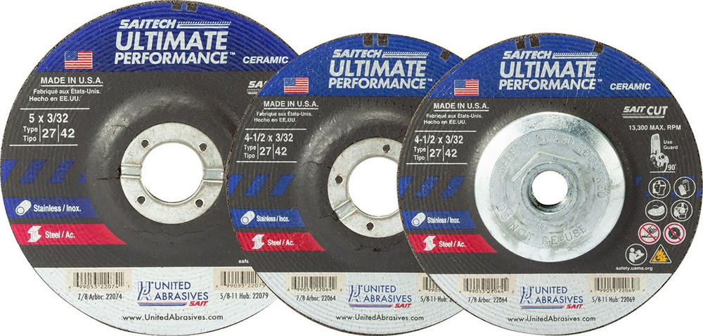 3/32" & 1/8" Cutting Wheels,Saitech Ultimate Performance Premium Performance,  7/8 Arbor - No Hub 22084