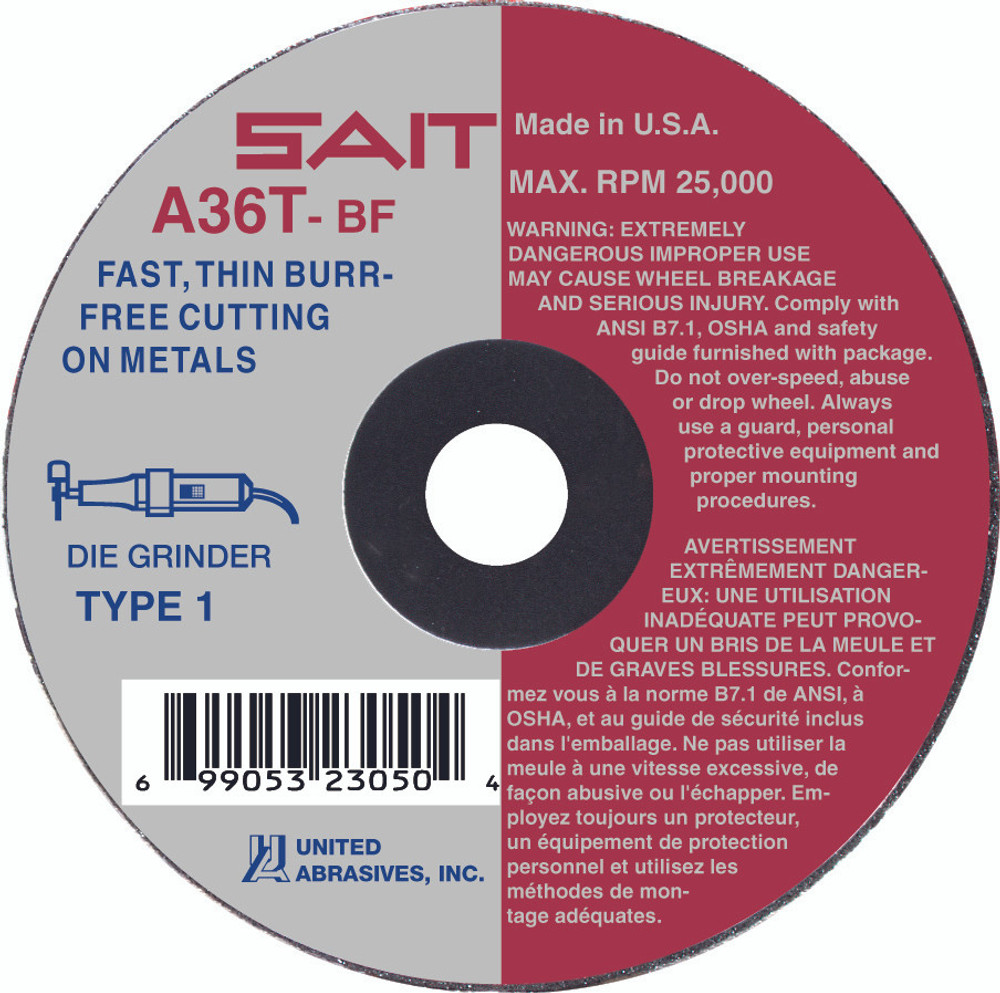 Thin High Speed Cut-Off Wheels,A36T Fast Cutting,  Products 23061