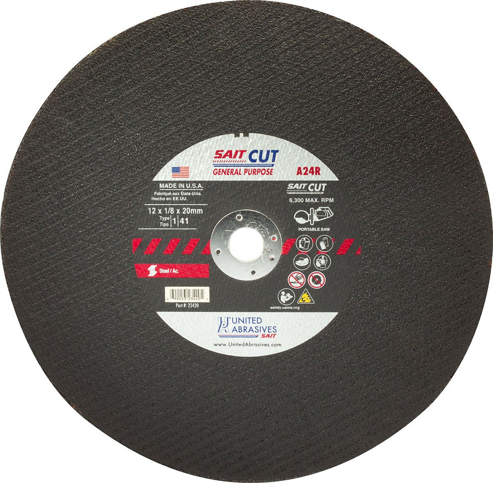 Large Diameter Portable Saw Cutting Wheels,A24R General Purpose,  A24R 23420