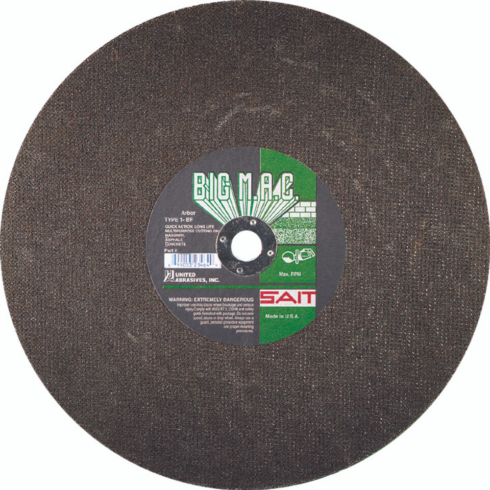 Large Diameter Portable Saw Cutting Wheels,Big M.A.C. Masonry, Asphalt, Concrete,  Big M.A.C. Heavy Duty 23464