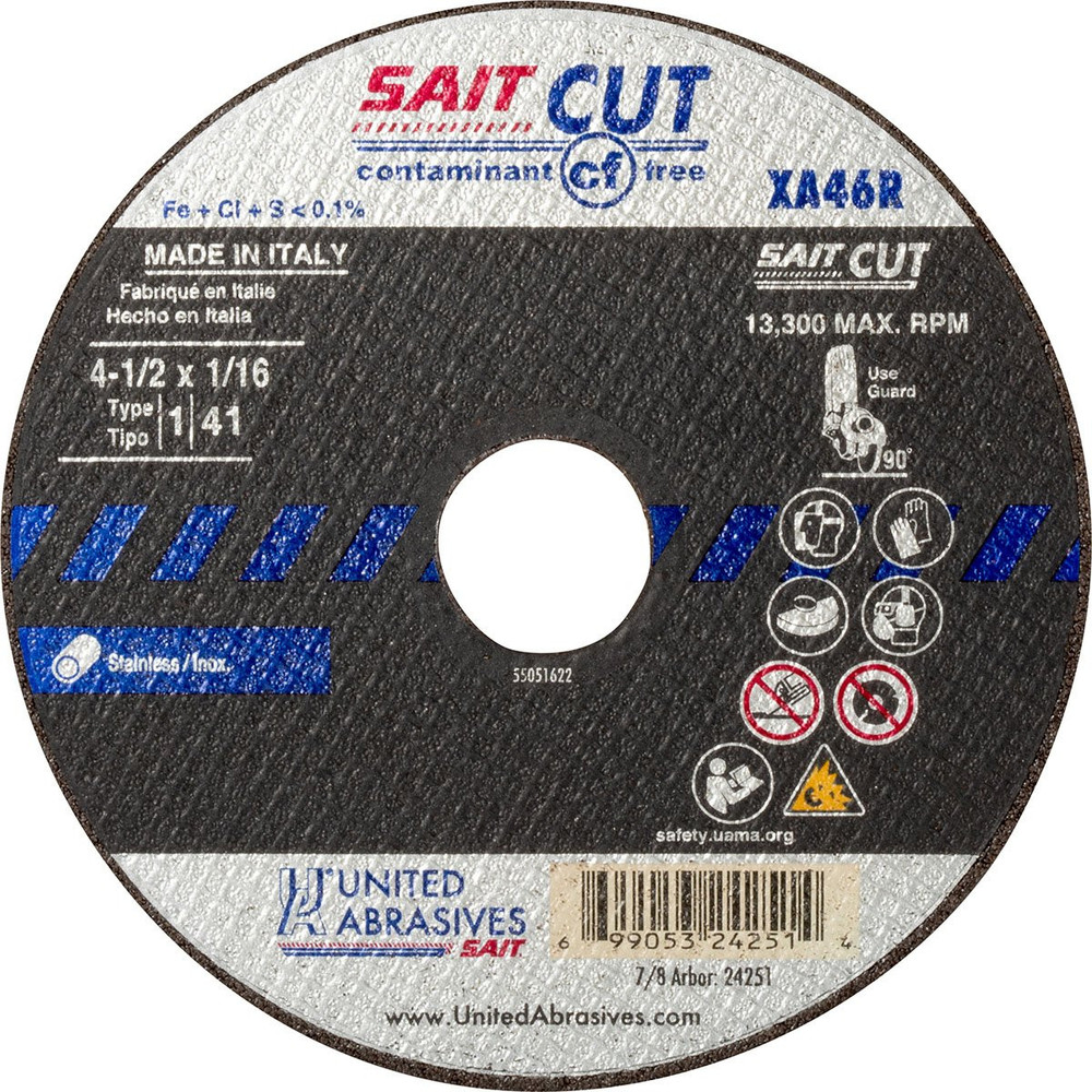 .045" Cutting Wheels Type 1/Type 41,XA46R Contaminant Free,  Products 24254