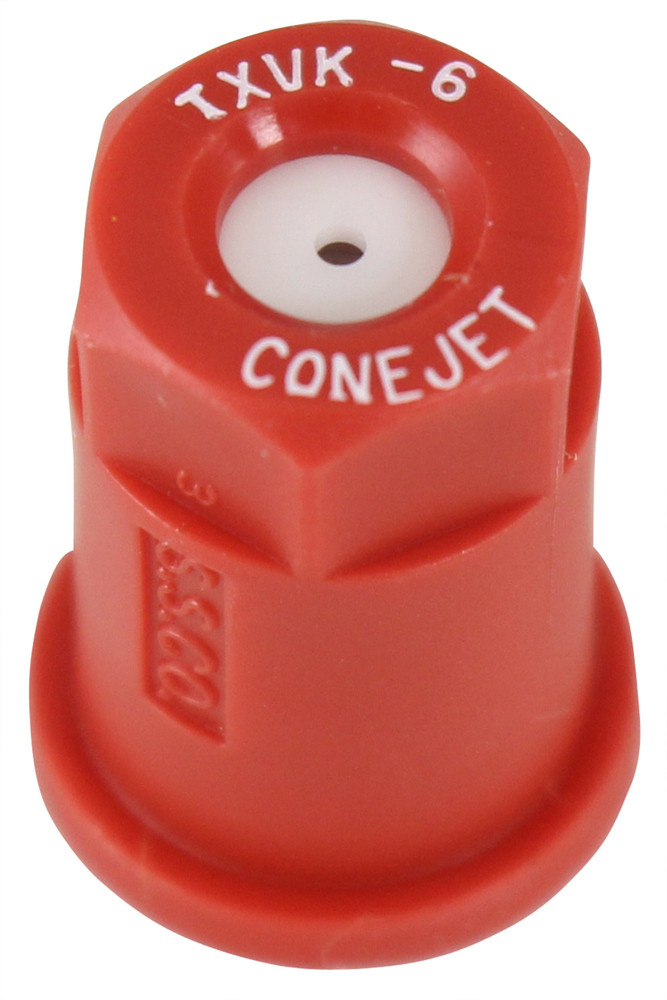 182938 #6 Red Poly Conical Nozzle Tip With Ceramic Insert