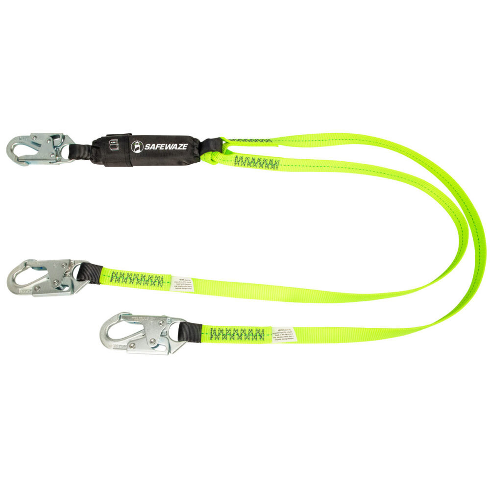 PRO 6' Energy Absorbing Lanyard: Dual Leg, Snap Hooks