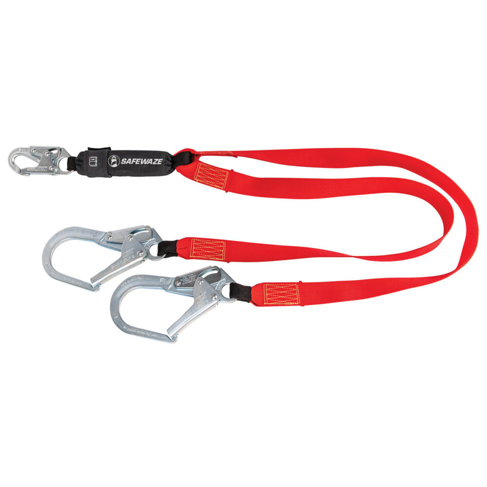 Welding 6' Energy Absorbing Lanyard: Dual Leg, Rebar Hooks