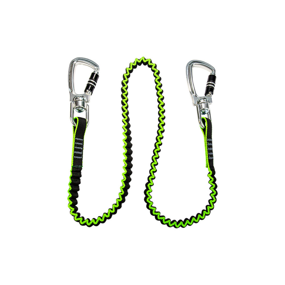 35 lb. Medium Duty Elasticated Tool Tether: 2 Carabiners