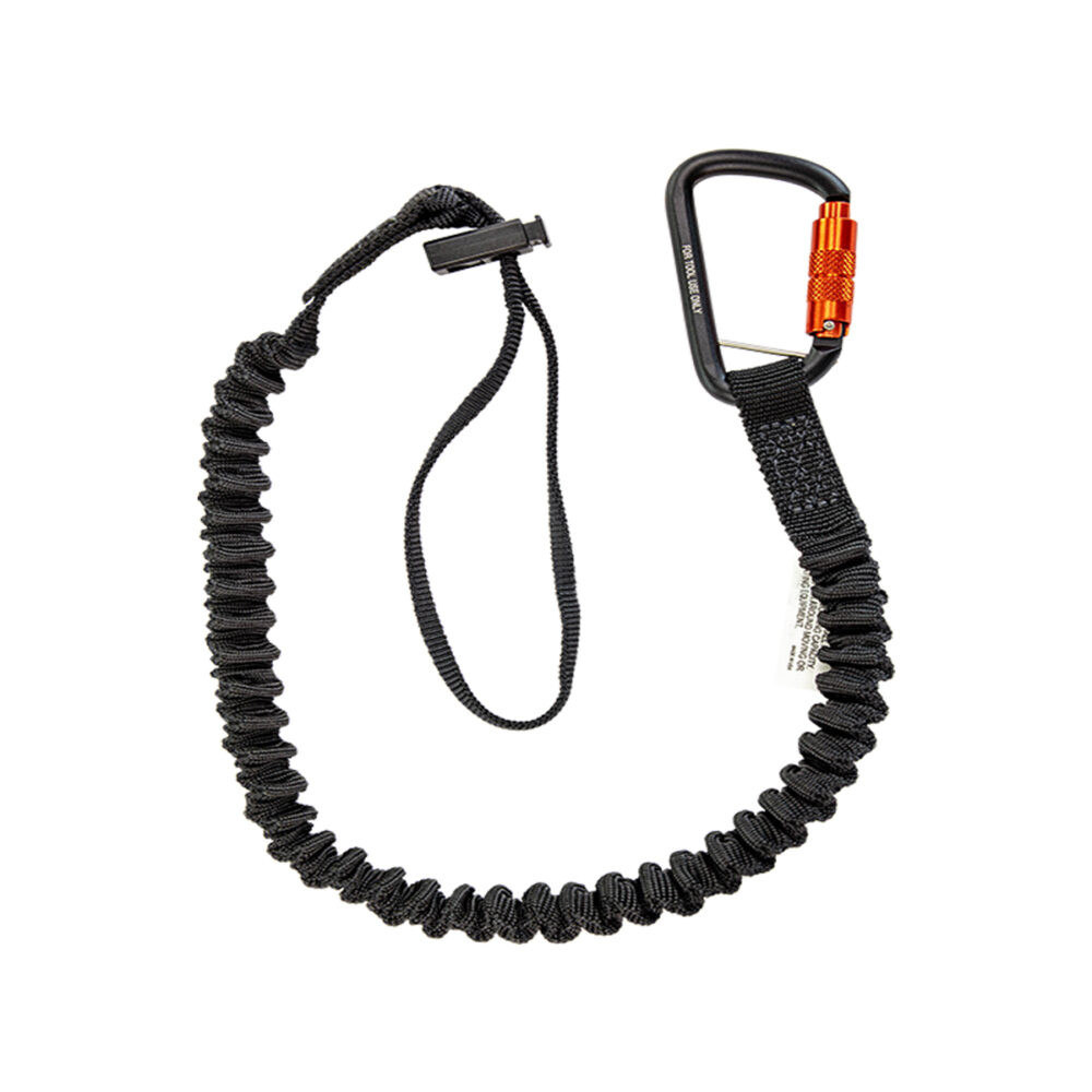 15 lb. Elasticated Tool Tether: Carabiner, Cinch