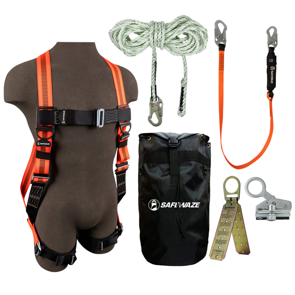 V-Line Bag Roof Kit: FS99280-E Harness, FS700-50 VLL, FS1118-DC Grab, FS88560-E Lanyard, FS870 Anchor, FS8185 Bag