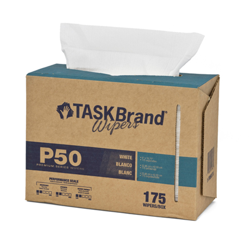 TaskBrand P50 Hydrospun Interfold Wiper - White N-P050IDW