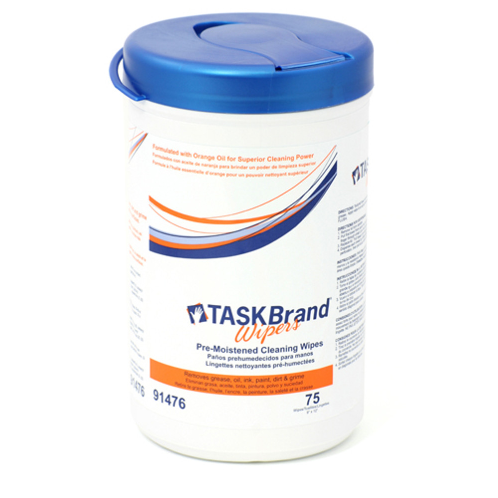 TaskBrand Premoistened Cleaning Wipe - White