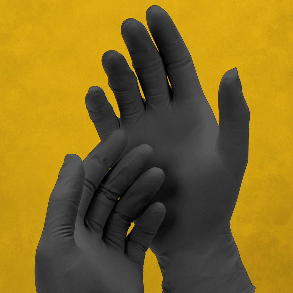 Dark Light Nitrile Exam, PF, Black, 9 mil - Black DLG675