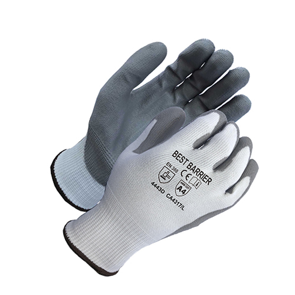 ProWorks Coated Cut Resistant Gloves, 13G, A4 - White/Gray GCP13A4WS