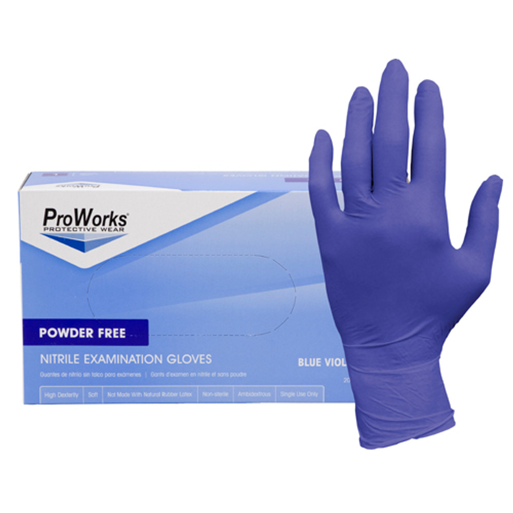 ProWorks Nitrile Exam, PF, Blue-Violet, 3 mil - Blue-Violet GL-N125FL