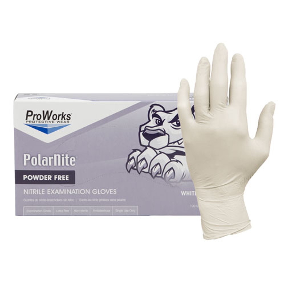 ProWorks Polar Nite Nitrile Exam, PF, 4 mil - White GL-N133FX