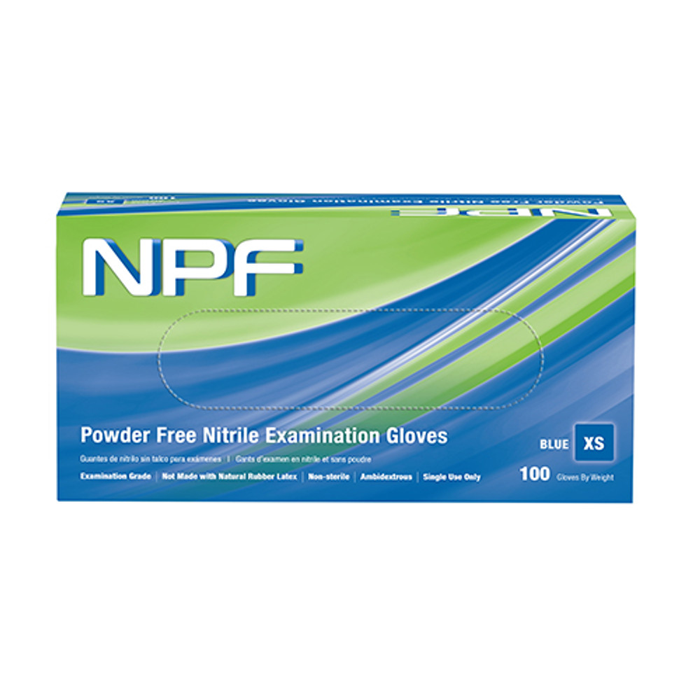 ProWorksNPF Nitrile Exam, PF, Blue, 5.5 mil - Blue GL-N106FXS