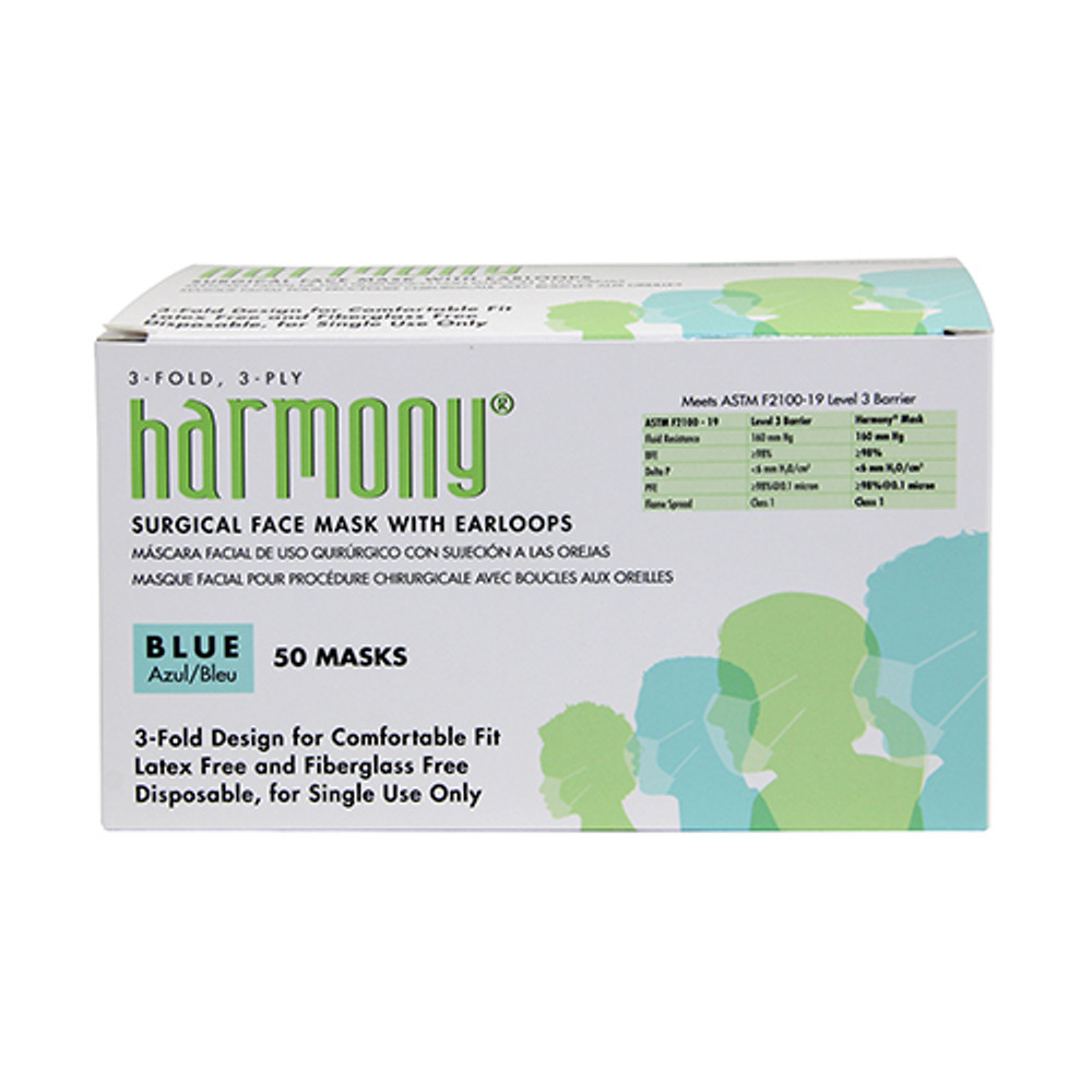 Harmony Earloop Surgical Face Mask, Level 3 -