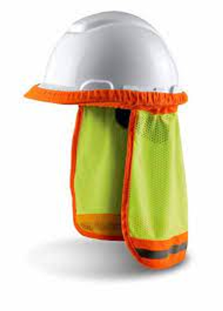 3M Reflective Clothing Hard Hat Sun Shade, 94800H1-DC, Hi-Viz Yellow &Orange, 8/case 40189
