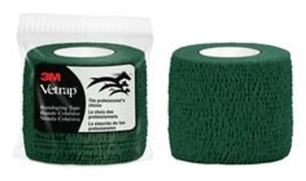 3M Vetrap Bandaging Tape 1404HG-36, Hunter Green, 2 inch (5 cm), 36 Roll/Case