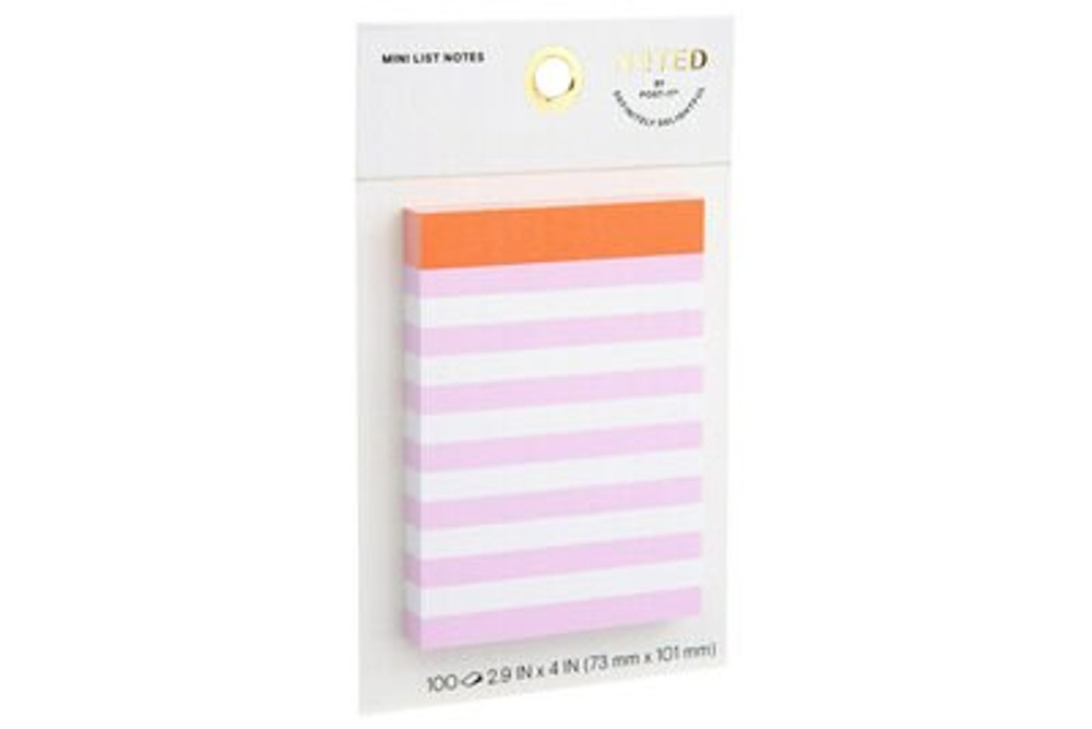 Post-it Mini List Notes NTD8-34-3, 4 in x 2.9 in (101 mm x 73 mm)