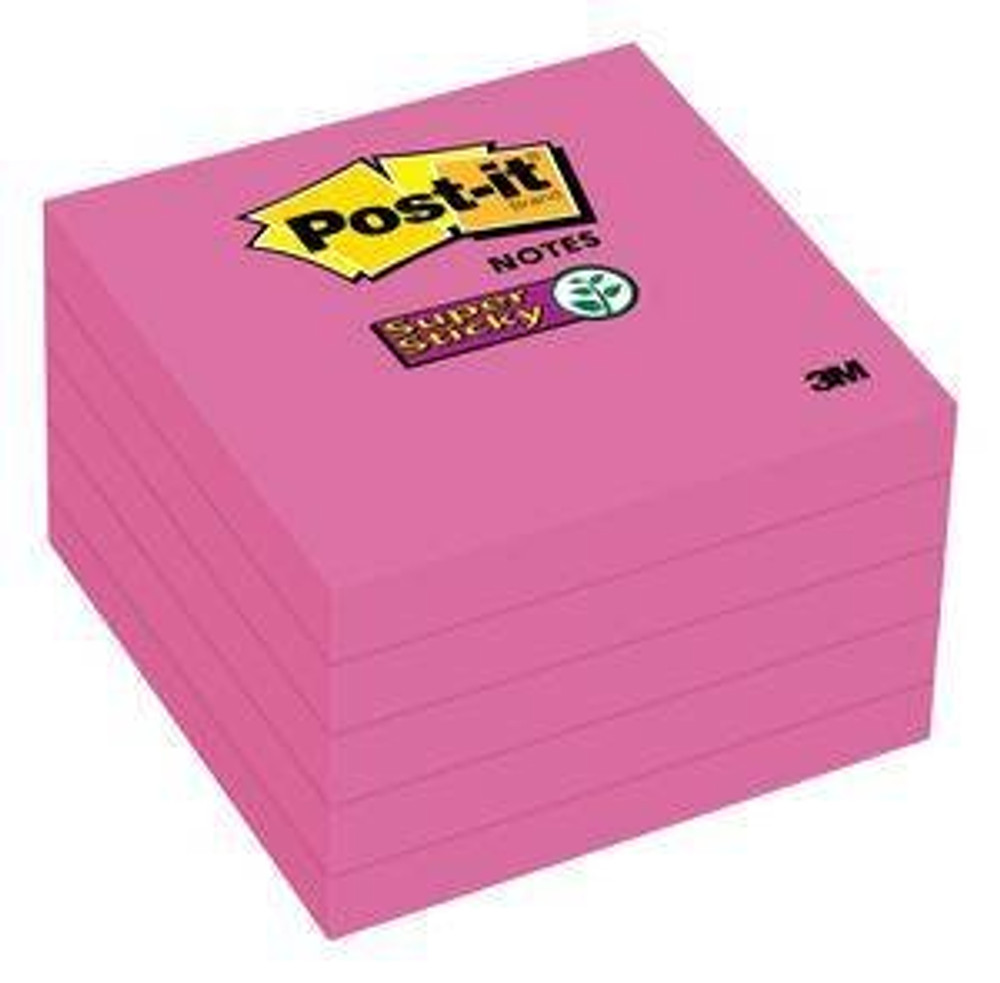 Post-it® Super Sticky Notes 654-5SSCG, 3 in x 3 in (76 mm x 76 mm), Mulberry