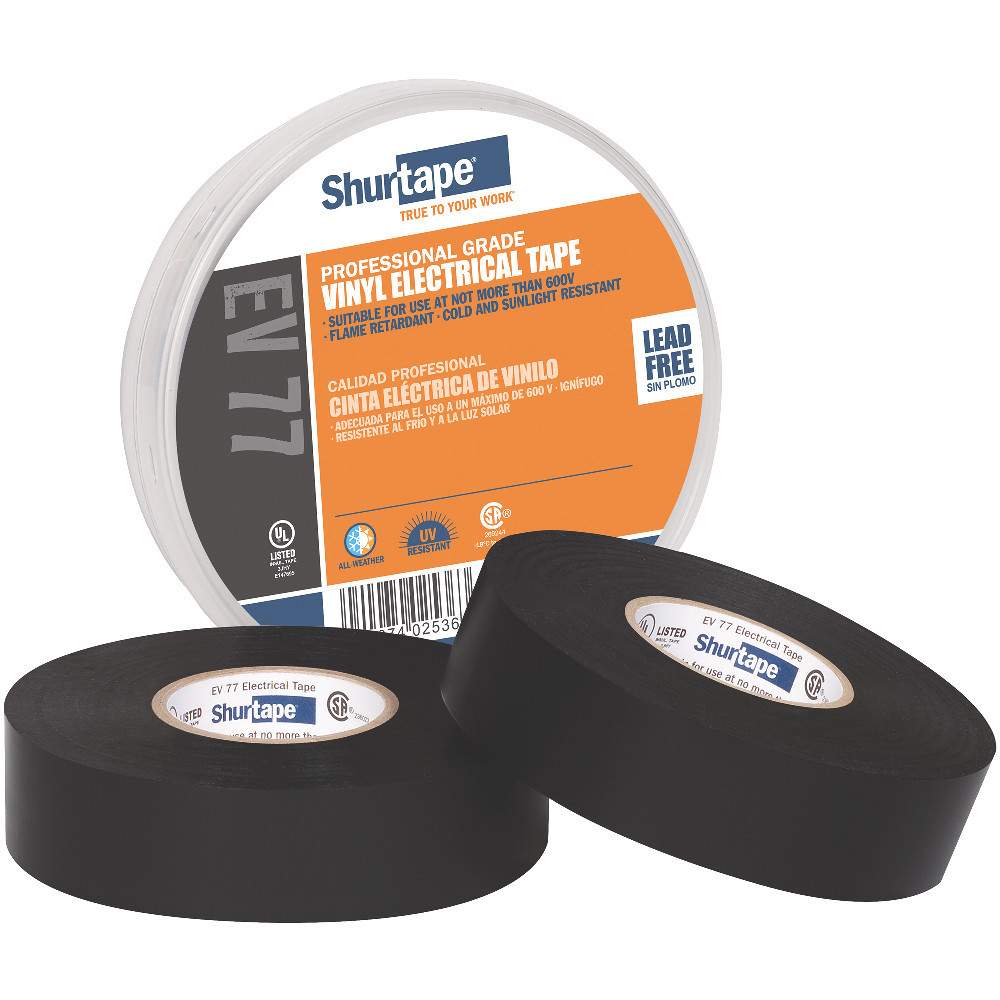 EV 77 BLK Professional Grade, UL Listed, Black Electrical Tape 104704
