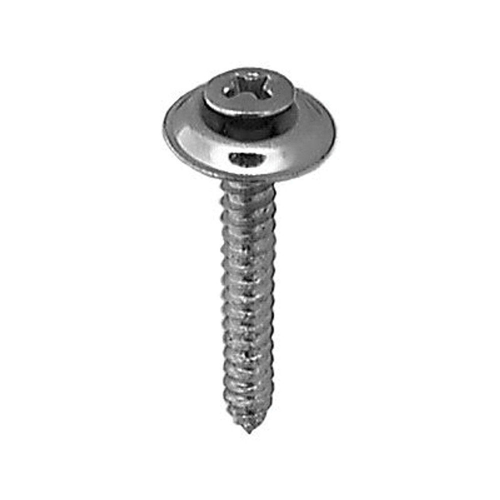 Au-ve-co AuvecoPak AP2773 Tapping Screw With Countersunk Washer, #8 Thread, 1-1/4 in OAL, Phillips Oval, Sems Head
