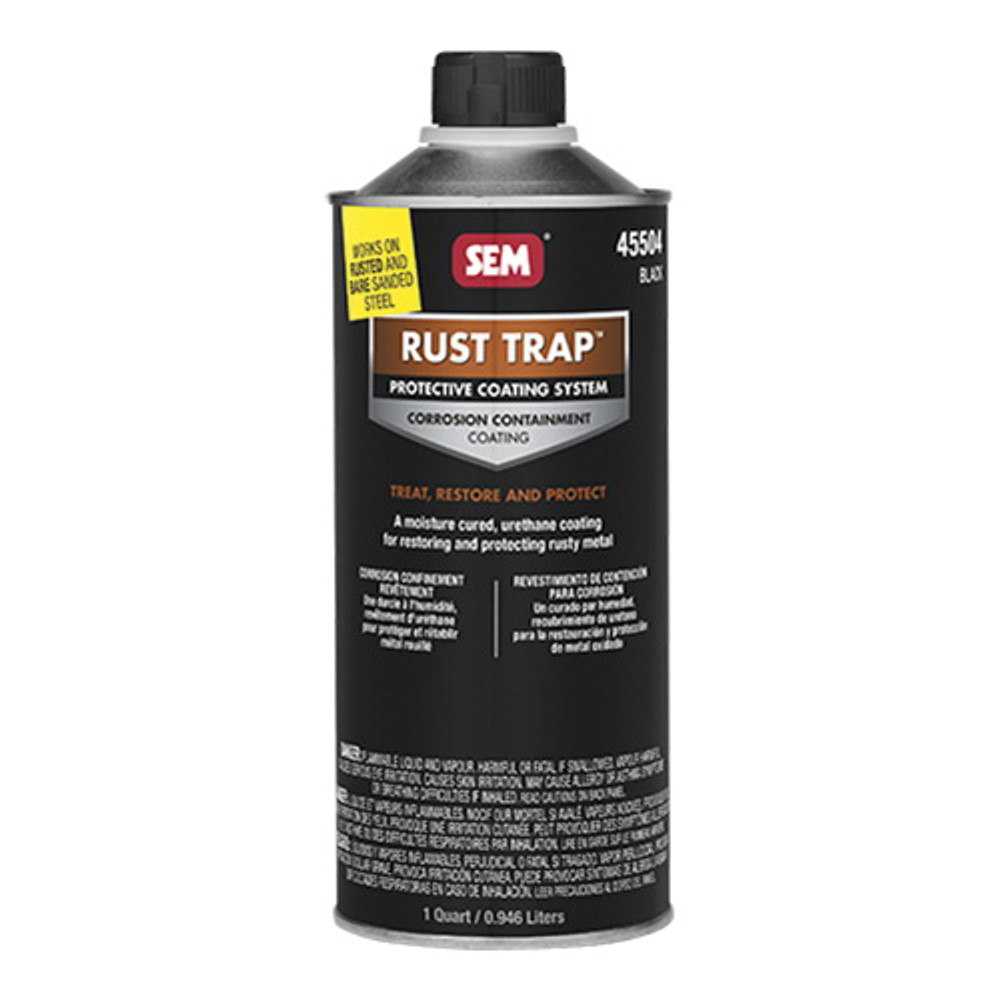 RUST TRAP 45504 Rust Prevention Coat, Gloss, Black, 500 sq-ft Coverage Area, 1 qt