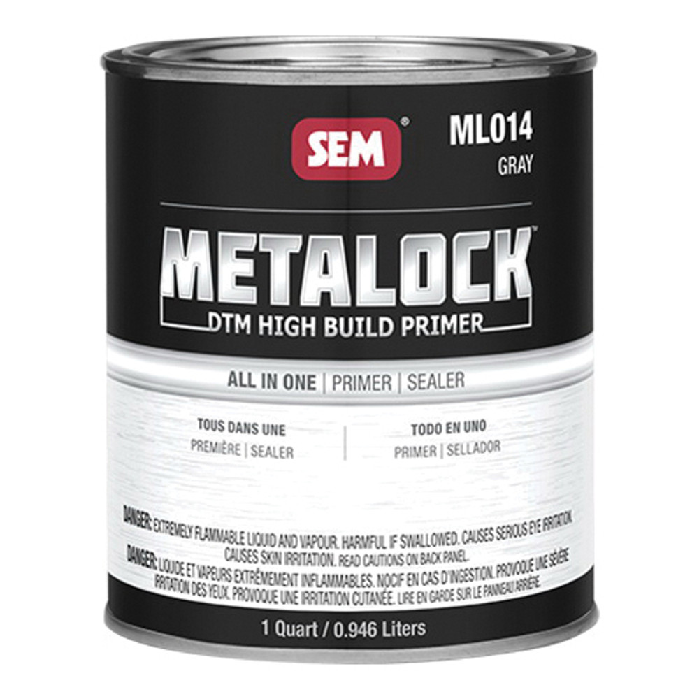 SEM METALOCK ML014 Direct-to-Metal High Build Primer, Gray, 0.32 lb/gal VOC, 325 sq-ft Coverage Area, 1 qt