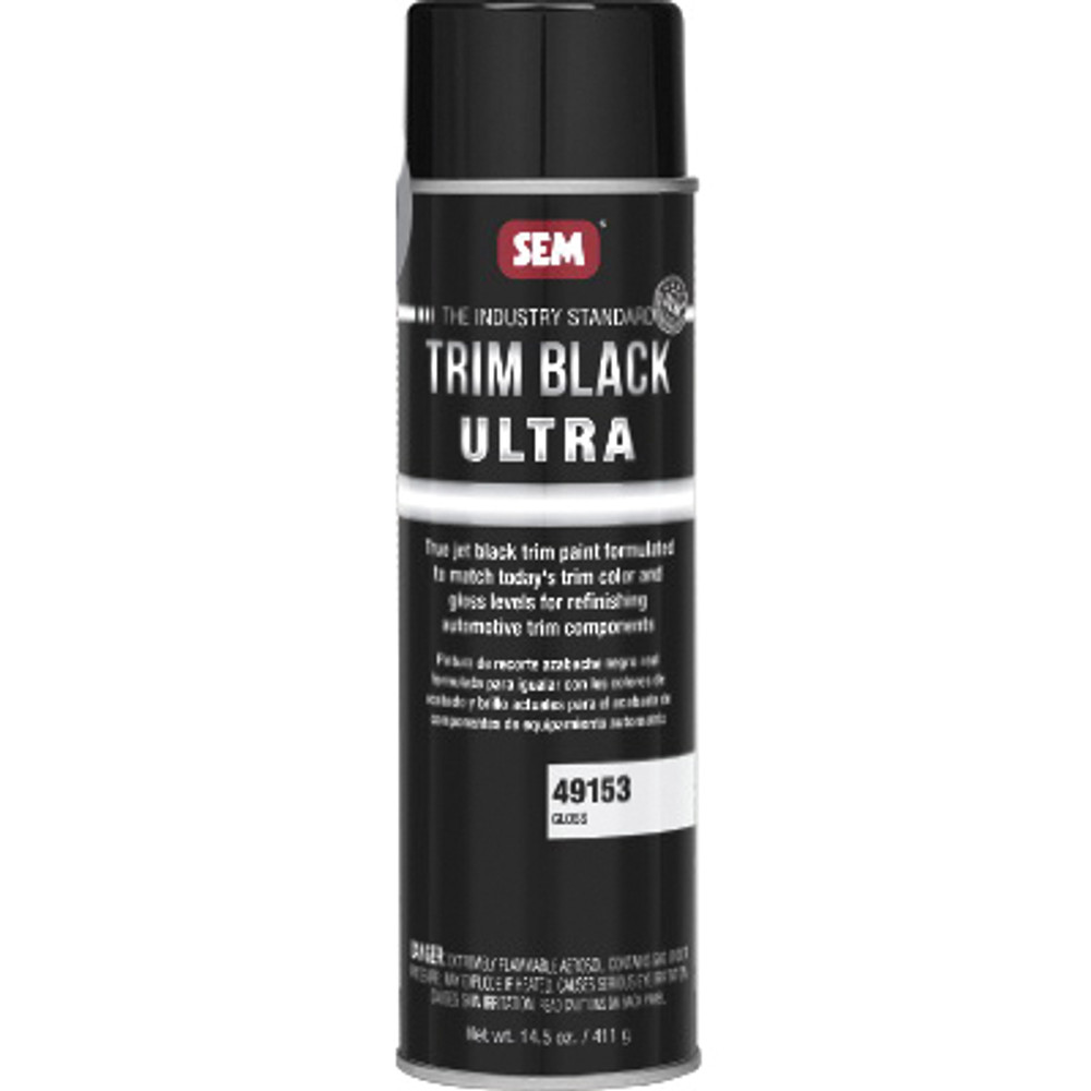 TRIM BLACK ULTRA 49153 Trim Black Ultra Paint, Gloss, Black, 56.32 % VOC, 20 oz, Can