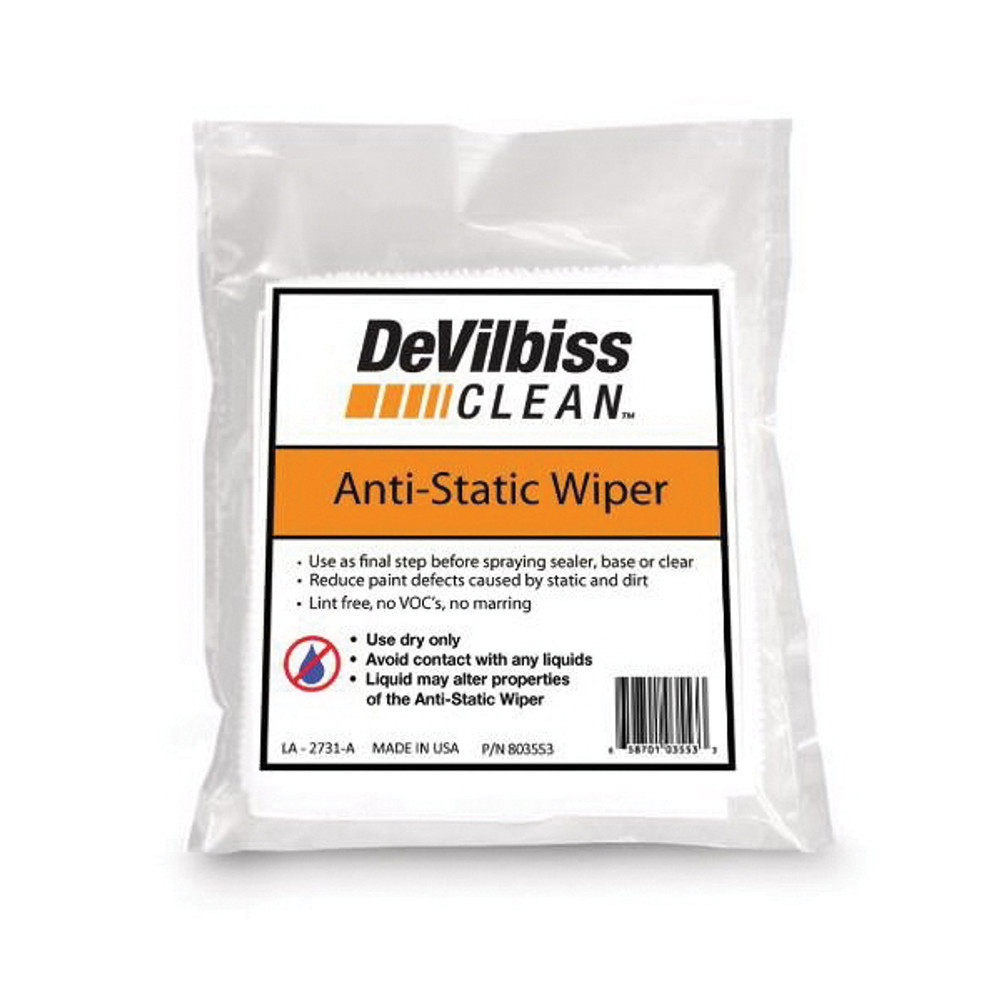 DEVILBISS 803553 Anti-Static Wiper, Fabric, White, Little