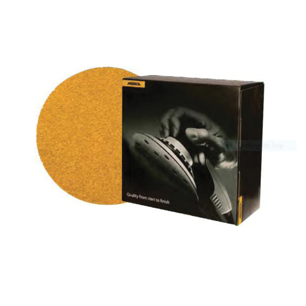 MIRKA 23 Series 23-341-040 Heavy-Duty Disc, 6 in Dia, 40 Grit, Aluminum Oxide Abrasive, Paper Backing, Better Tier