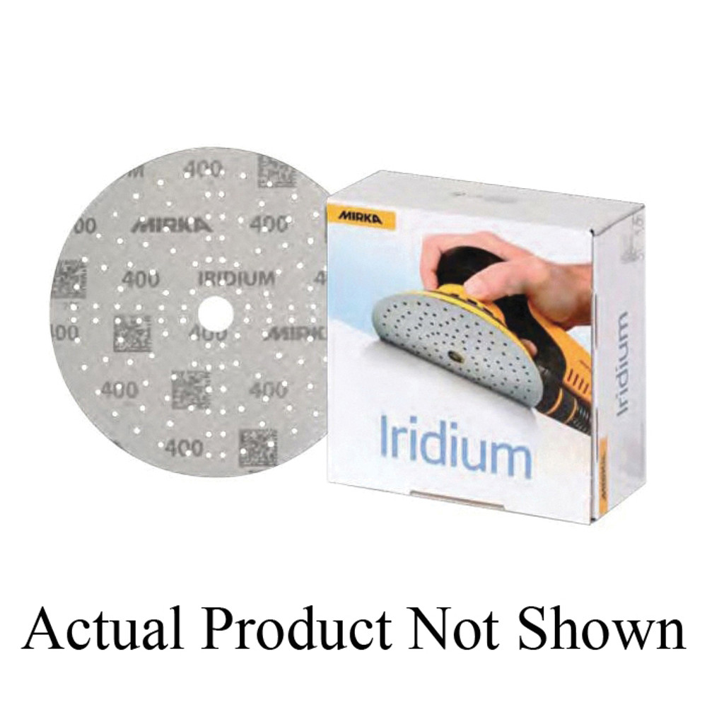 MIRKA Iridium 24 Series 24-6MH-220 Vacuum Disc, 6 in Dia, 220 Grit, Aluminum Oxide/Ceramic Abrasive, Paper Backing