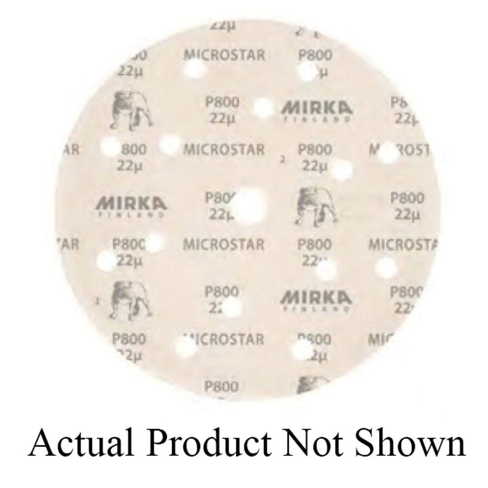 MIRKA Microstar FM-611-2500 Vacuum Grip Disc, 6 in Dia, P2500 Grit, Aluminum Oxide Abrasive, Polyester Film Backing