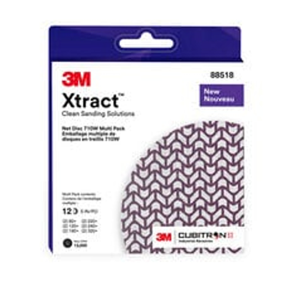 3M Xtract Cubitron II Net Disc 710W, Multi-Grade, 5 in x NH, Die 500X, 20 ea/Case, Multi-pack