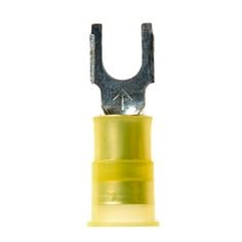 3M Vinyl Insulated Butted Seam Block Fork Terminal BS-32-10-P, suitable
for use in a terminal block