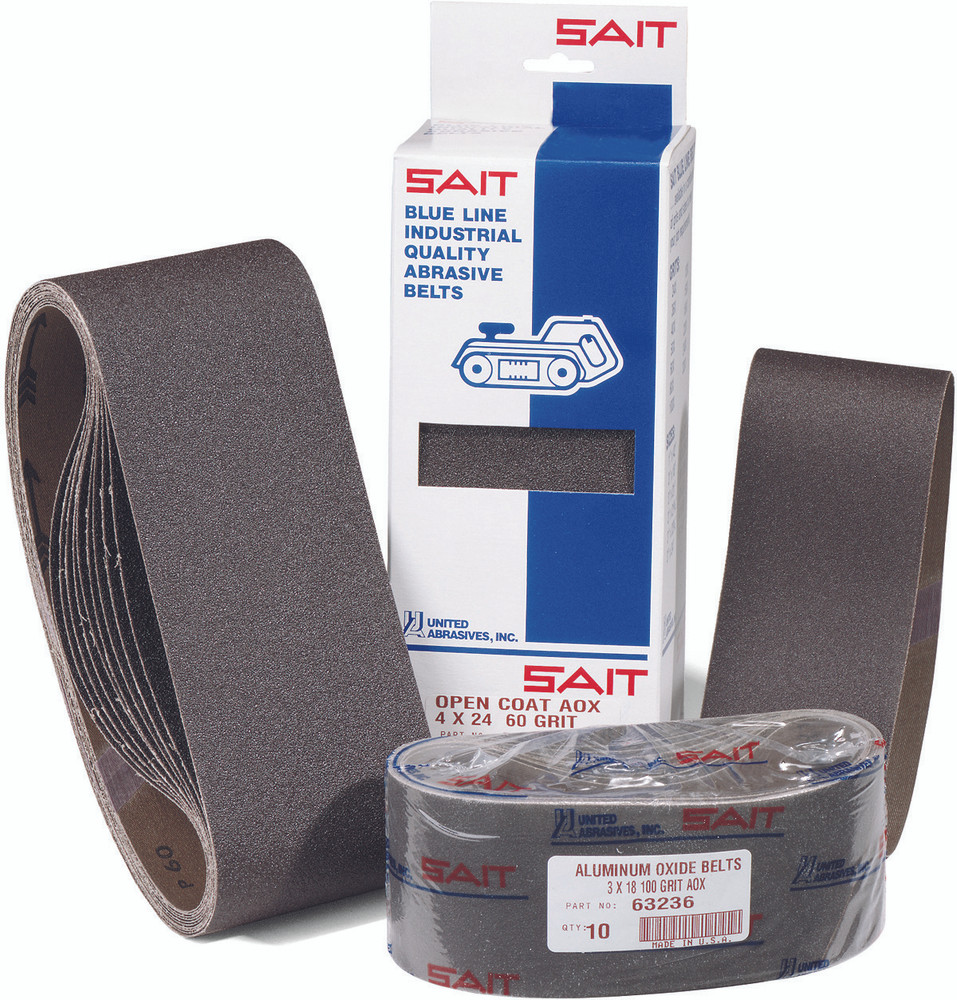 Aluminum Oxide - Closed Coat (1A-X / 2A-X ),Portable Belts Aluminum Oxide - Closed Coat (1A-X / 2A-X ),  3" x 18": Blue Line Premium Packaging Belts 57103