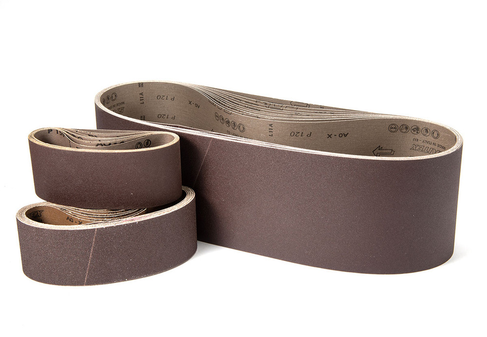 Aluminum Oxide - Open Coat (AO-X),Portable Belts Aluminum Oxide - Open Coat (AO-X ),  4" x 24": Blue Line Premium Packaging Belts 58193