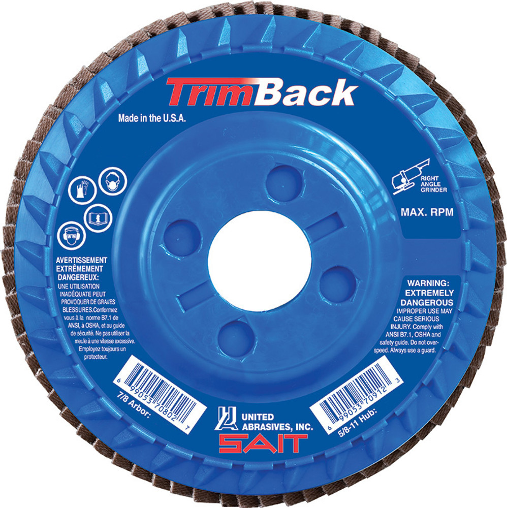 TrimBack Flap Discs,TrimBack  Type 27 Regular Density Flap Disc,  7/8 Arbor - No Hub 70851